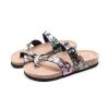 GLF NEW ARRIVALS Maibulun | Black Garden Buckle-Accent Suede Upper Sandal