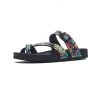 MAIBULUN | BLACK TROPICAL PRINT FOOTBED SANDAL