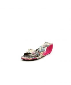 Jady Rose JadyRose | Open Twisted-Heel Leather Slide Sandal - Beige Pink