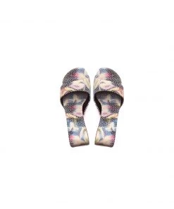 Jady Rose JadyRose | Open Twisted-Heel Leather Slide Sandal - Beige Pink