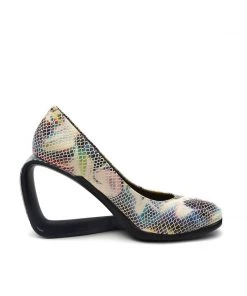 Jady Rose JadyRose | Open Triangle-Heel Leather Pump - Multi Snake NEW ARRIVALS