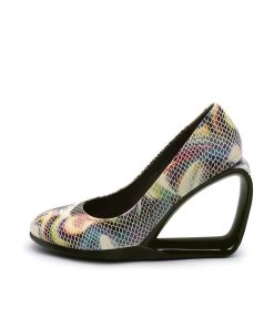 Jady Rose JadyRose | Open Triangle-Heel Leather Pump - Multi Snake NEW ARRIVALS