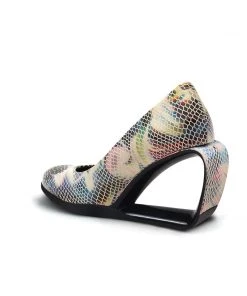 Jady Rose JadyRose | Open Triangle-Heel Leather Pump - Multi Snake NEW ARRIVALS