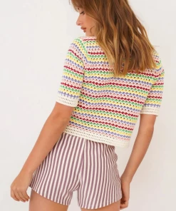 MY BEE CROCHET KNIT TOP - MULTI STRIP NEW ARRIVALS 10 MY BEE CROCHET KNIT TOP - MULTI STRIP NEW ARRIVALS