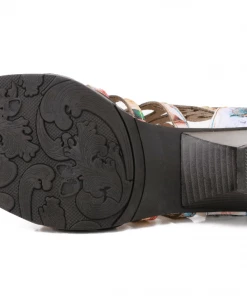 RXD New In Shoes Genuine Leather Garden Kick Swirl Heel Sandals - Soffia