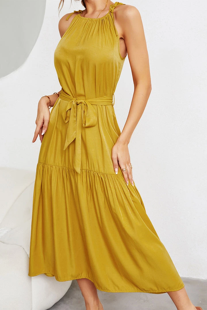 DY CADENCE Plain Midi Dress - Mustard New In Clothing 5 DY CADENCE Plain Midi Dress - Mustard New In Clothing
