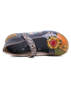 JF SOFFIA | FLORAL-APPLIQUE LEATHER PLATFORM SANDAL