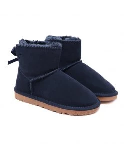 XH New In Shoes SMAIBULUN UGG™ | Ribbon Bow-Back Faux Fur-Lined Suede Boots