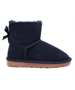 XH New In Shoes SMAIBULUN UGG™ | Ribbon Bow-Back Faux Fur-Lined Suede Boots