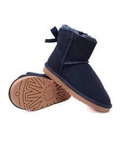 XH New In Shoes SMAIBULUN UGG™ | Ribbon Bow-Back Faux Fur-Lined Suede Boots