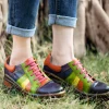 SOFFIA | Multi Color Strap Vintage Genuine Leather Sneakers