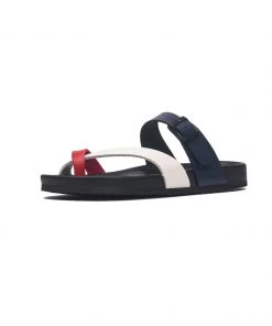 MAIBULUN | NAVY RED FOOTBED SANDAL