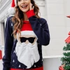 QDYH Smaibulun | Navy Cool Santa Sunglasses Sweater