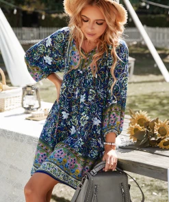 DY AURINA BOHO DRESS - NAVY NEW ARRIVALS