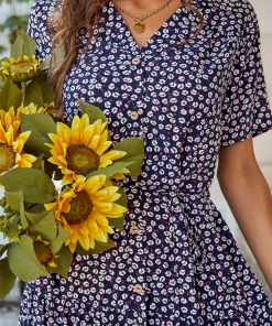 DY ALVINA Print Midi Dress - Navy NEW ARRIVALS