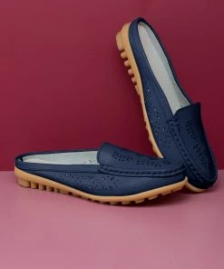 ATC Laser Cut Out Mules Loafers - Women