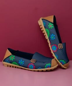 ATC Floral Print-Accent Leather Loafers - MAMA LOVE 36 ATC Floral Print-Accent Leather Loafers - MAMA LOVE