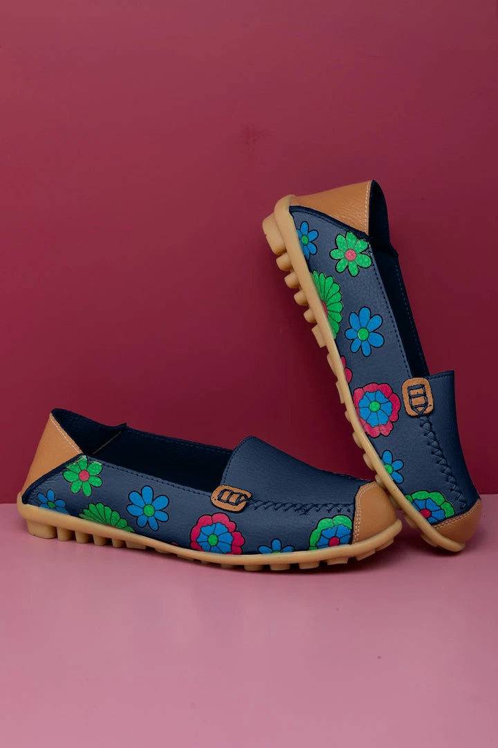 ATC Floral Print-Accent Leather Loafers - MAMA LOVE 12 ATC Floral Print-Accent Leather Loafers - MAMA LOVE