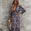 DY ZARNISH MIDI DRESS - NAVY PRINT NEW ARRIVALS
