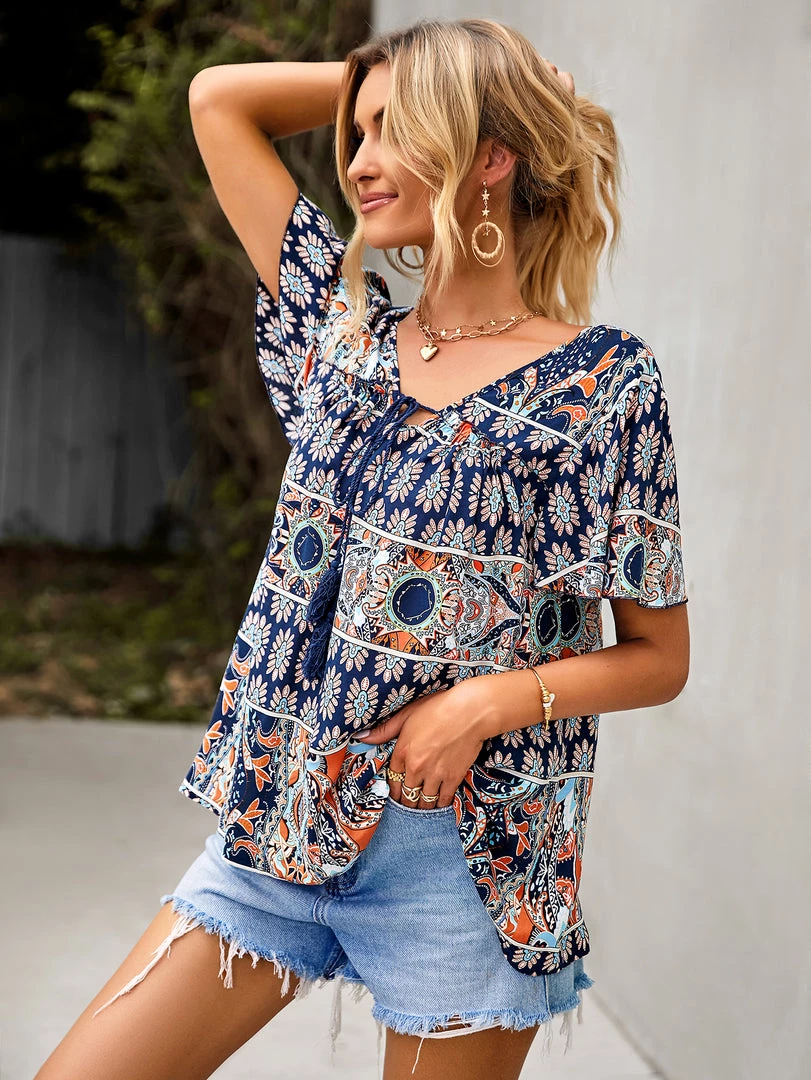 DY New In Clothing DOMO BOHO TOP - NAVY 2 DY New In Clothing DOMO BOHO TOP - NAVY