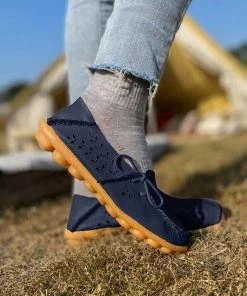 ATC Side Tie Laser Cut Round-Toe Loafers - MAMA LOVE