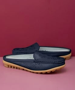 ATC Laser Cut Out Mules Loafers - Women