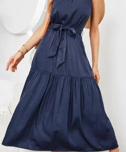 DY CADENCE Plain Midi Dress - Navy NEW ARRIVALS