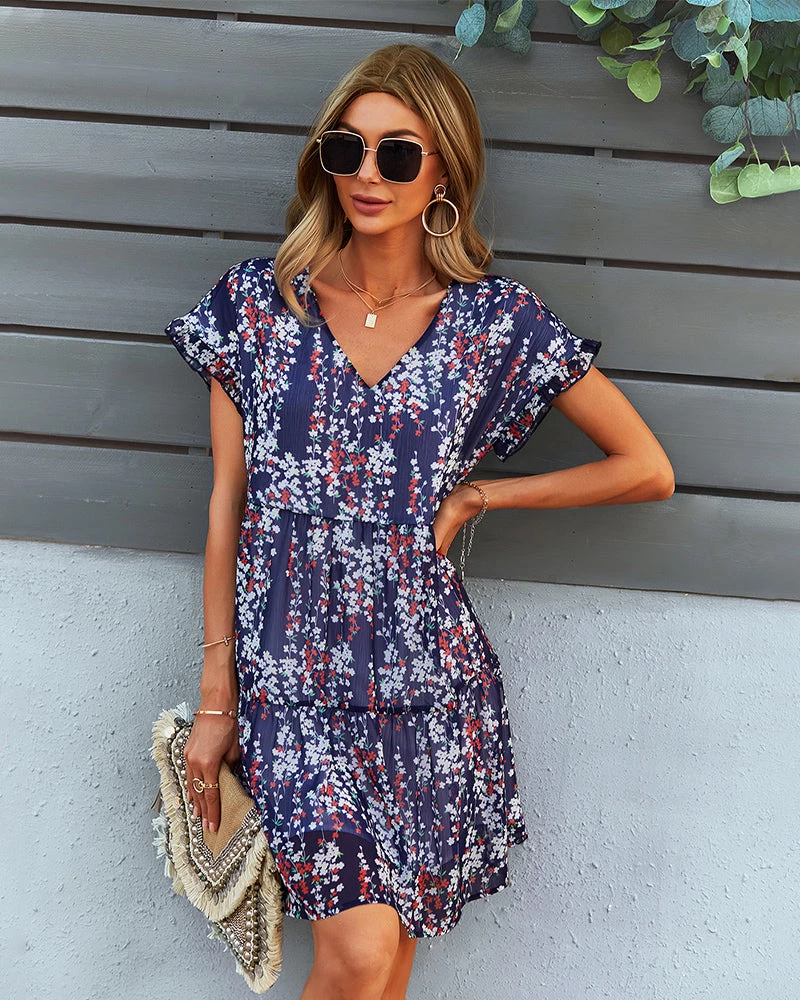 DY NEW ARRIVALS JASMYN DRESS - NAVY PRINT 3 DY NEW ARRIVALS JASMYN DRESS - NAVY PRINT