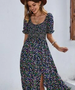 DY EFFRONTE MIDI DRESS - NAVY PRINT 7 DY EFFRONTE MIDI DRESS - NAVY PRINT