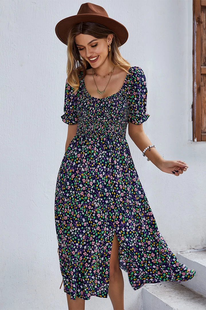 DY EFFRONTE MIDI DRESS - NAVY PRINT 3 DY EFFRONTE MIDI DRESS - NAVY PRINT
