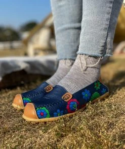 ATC Floral Print-Accent Leather Loafers - MAMA LOVE 34 ATC Floral Print-Accent Leather Loafers - MAMA LOVE