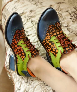 S/S 2022 SOFFIA | Genuine Leather Classic Oxford Shoes - Navy