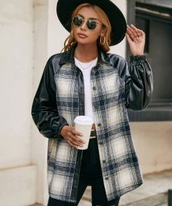 YBL Smaibulun | Plaid Contrast-Sleeve Shirt Jacket New In Clothing 17 YBL Smaibulun | Plaid Contrast-Sleeve Shirt Jacket New In Clothing