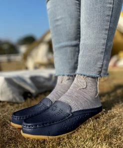 ATC Laser Cut Out Mules Loafers - Women