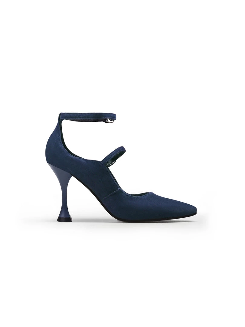 Jady Rose NEW ARRIVALS JadyRose | Scalloped Edges-Curve Shaped Leather Ankle Strap - Navy 3 Jady Rose NEW ARRIVALS JadyRose | Scalloped Edges-Curve Shaped Leather Ankle Strap - Navy