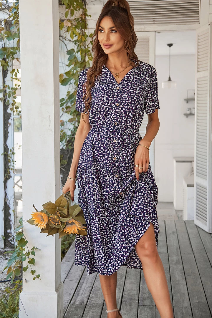 DY ALVINA Print Midi Dress - Navy NEW ARRIVALS 4 DY ALVINA Print Midi Dress - Navy NEW ARRIVALS