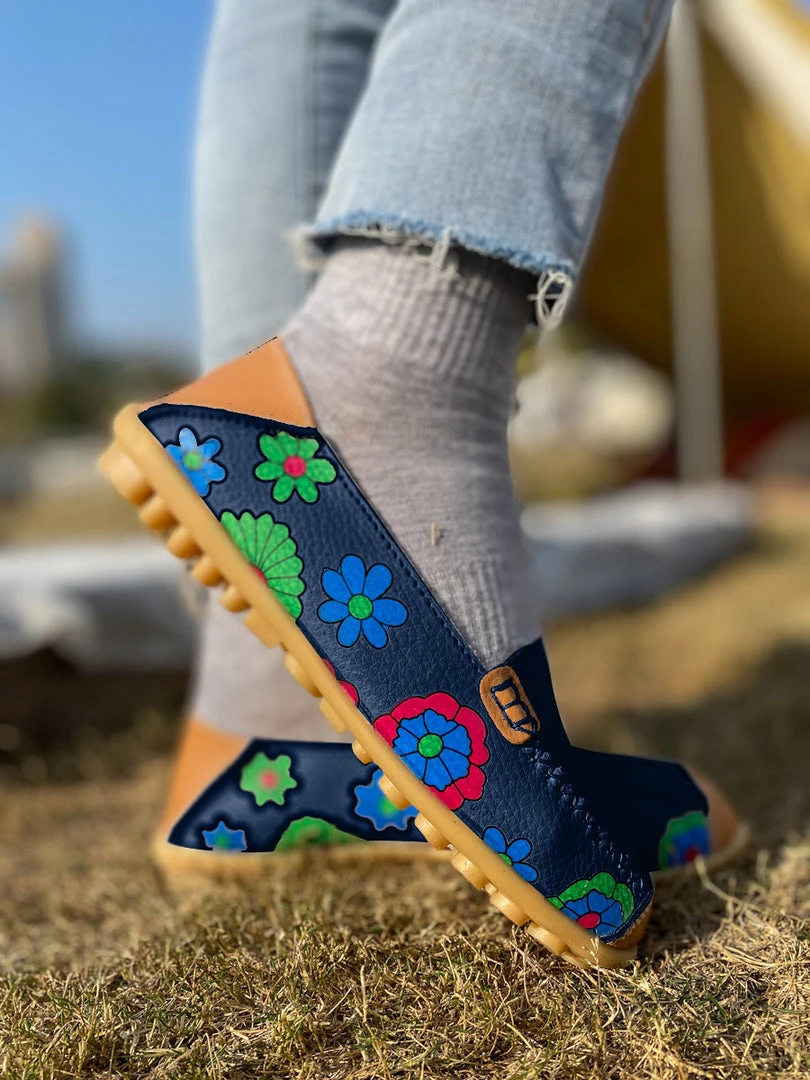 ATC Floral Print-Accent Leather Loafers - MAMA LOVE 11 ATC Floral Print-Accent Leather Loafers - MAMA LOVE