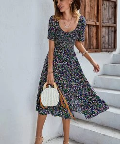 DY EFFRONTE MIDI DRESS - NAVY PRINT 8 DY EFFRONTE MIDI DRESS - NAVY PRINT