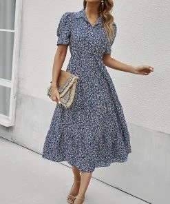 DY CLAUDIA MIDI DRESS - NAVY PRINT NEW ARRIVALS 9 DY CLAUDIA MIDI DRESS - NAVY PRINT NEW ARRIVALS