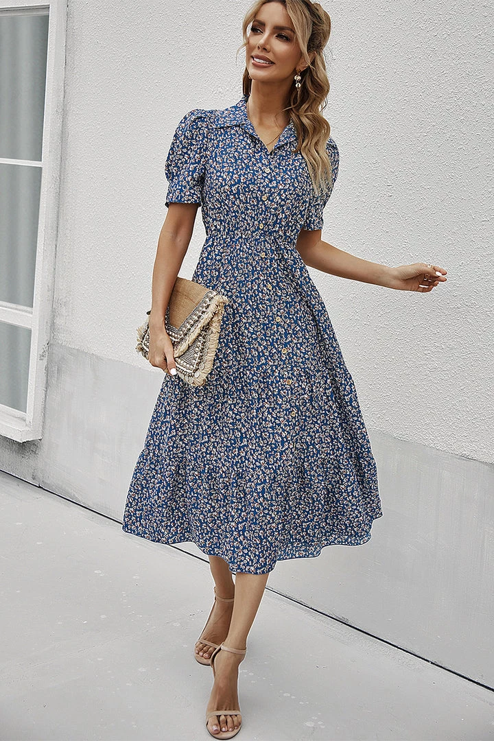 DY CLAUDIA MIDI DRESS - NAVY PRINT NEW ARRIVALS 4 DY CLAUDIA MIDI DRESS - NAVY PRINT NEW ARRIVALS