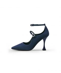 Jady Rose NEW ARRIVALS JadyRose | Scalloped Edges-Curve Shaped Leather Ankle Strap - Navy 9 Jady Rose NEW ARRIVALS JadyRose | Scalloped Edges-Curve Shaped Leather Ankle Strap - Navy