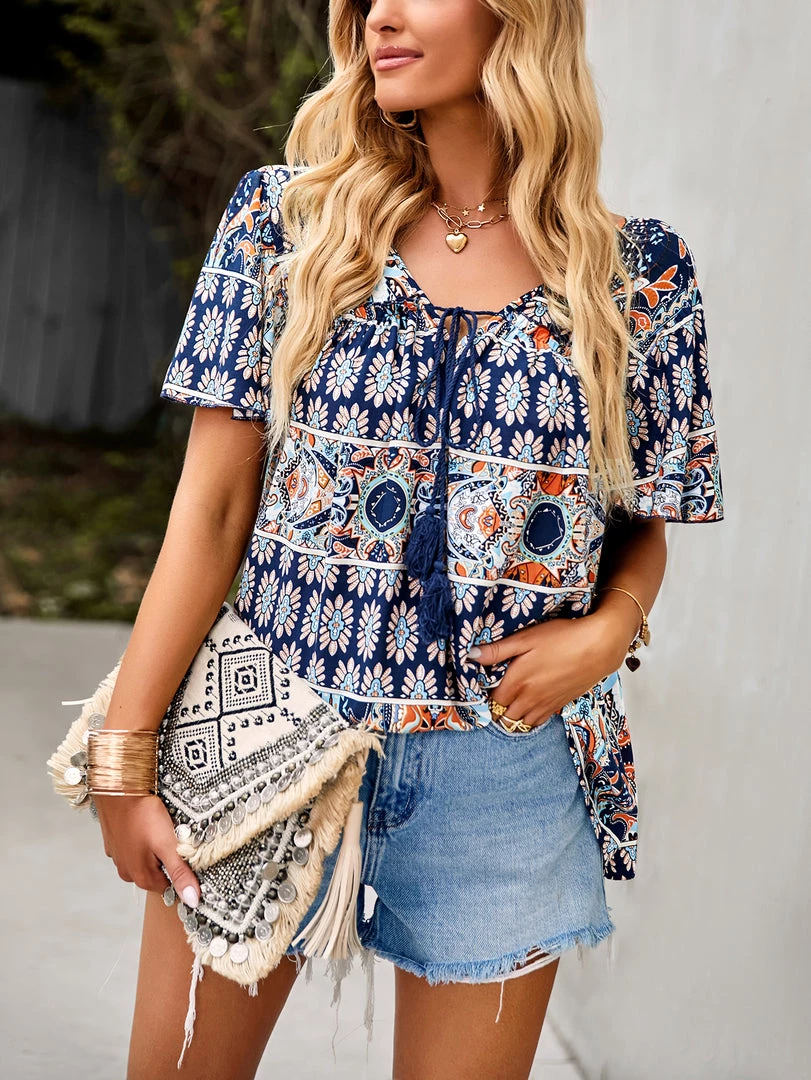 DY New In Clothing DOMO BOHO TOP - NAVY 4 DY New In Clothing DOMO BOHO TOP - NAVY