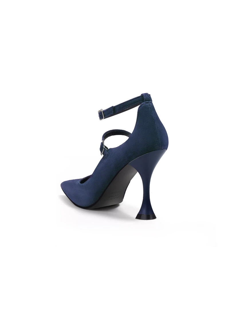 Jady Rose NEW ARRIVALS JadyRose | Scalloped Edges-Curve Shaped Leather Ankle Strap - Navy 5 Jady Rose NEW ARRIVALS JadyRose | Scalloped Edges-Curve Shaped Leather Ankle Strap - Navy