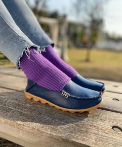 ATC Side Metallic Trim Leather Loafers - MAMA LOVE Shop Loafer