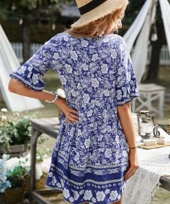 DY LUISYANA MINI DRESS - NAVY PRINT 10 DY LUISYANA MINI DRESS - NAVY PRINT