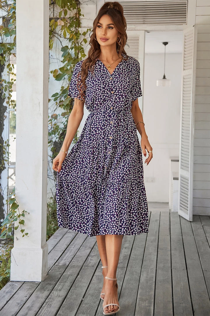 DY ALVINA Print Midi Dress - Navy NEW ARRIVALS 5 DY ALVINA Print Midi Dress - Navy NEW ARRIVALS