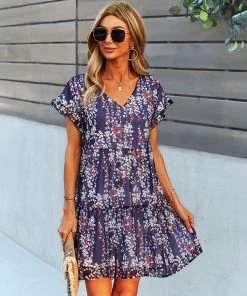 DY NEW ARRIVALS JASMYN DRESS - NAVY PRINT 10 DY NEW ARRIVALS JASMYN DRESS - NAVY PRINT