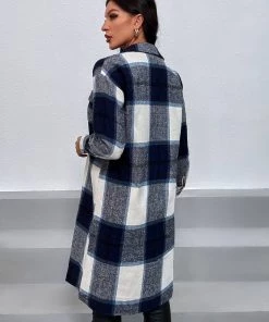 YBL Smaibulun | Plaid Button-Up Shirt Dress - Navy New In Clothing 9 YBL Smaibulun | Plaid Button-Up Shirt Dress - Navy New In Clothing