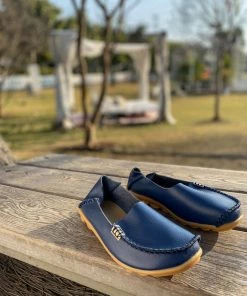 ATC Side Metallic Trim Leather Loafers - MAMA LOVE Shop Loafer