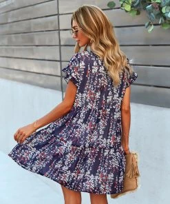 DY NEW ARRIVALS JASMYN DRESS - NAVY PRINT 11 DY NEW ARRIVALS JASMYN DRESS - NAVY PRINT